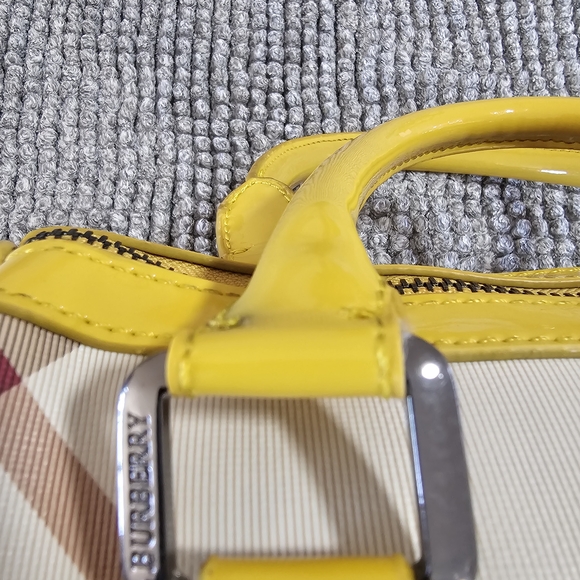 Burberry Beige and Yellow Plaid Satchel - Picture 2 of 9